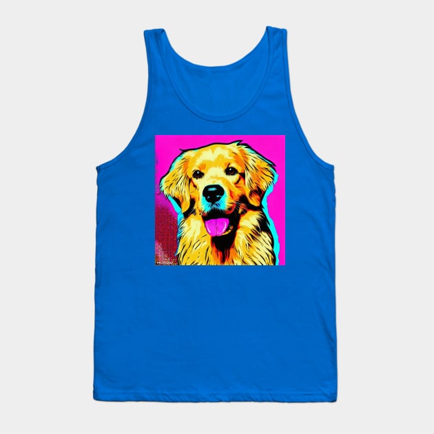 Golden Retriever Pop Part Tank Top by Sketchy